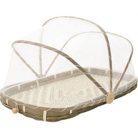 AUBRY GASPARD Cloche fruits filet blanc 45x28x5-25