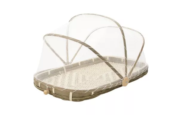 AUBRY GASPARD Cloche fruits filet blanc 45x28x5-25