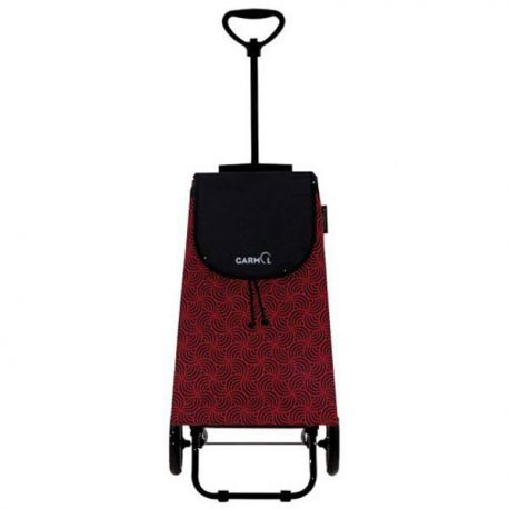 FINDIS EBJ Poussette de marché 38 L / 2 roues - Télescopique Spirales Rouges