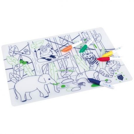 SUPERPETIT Jungle Animal - Set silicone à colorier