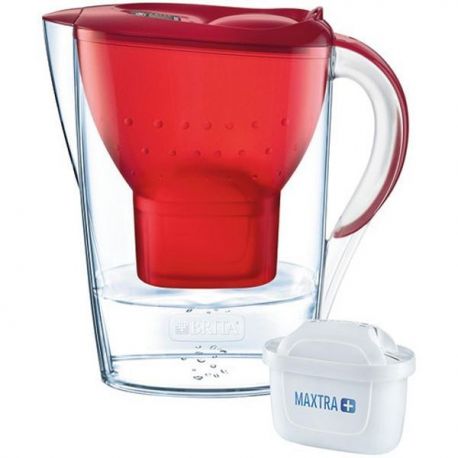 BRITA Carafe 2,4 L Rouge - Marella Maxtra+ - 2 cartouches