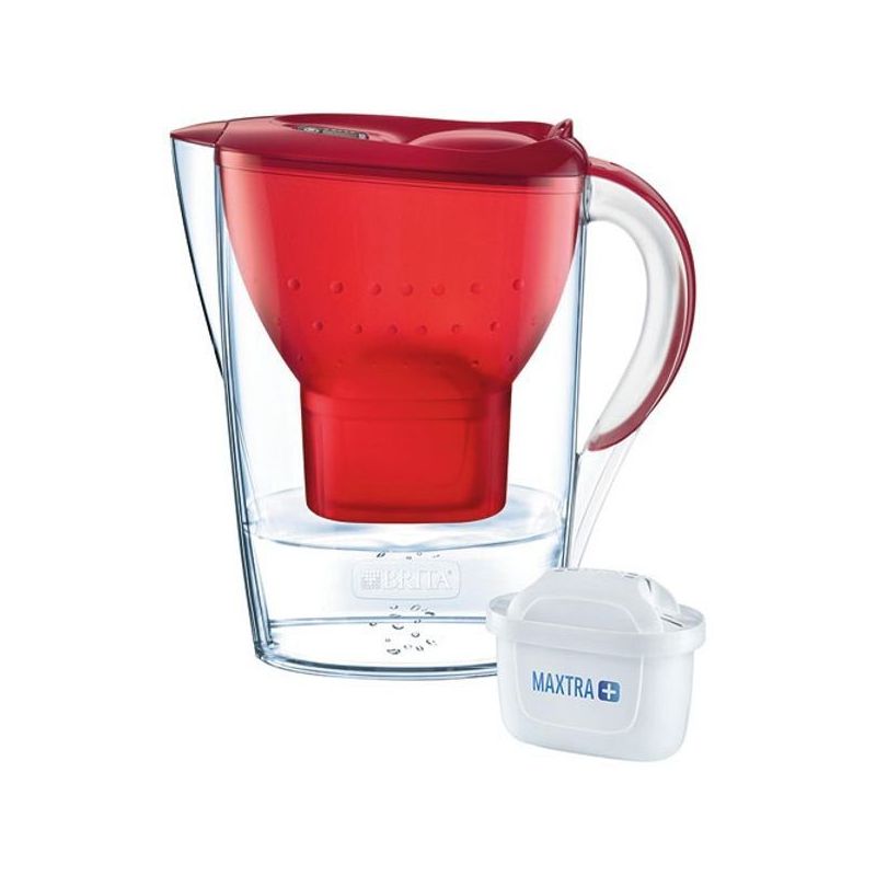 BRITA Carafe 2,4 L Rouge - Marella Maxtra+ 2 cartouches