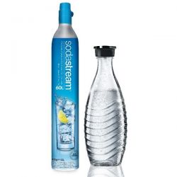 SODASTREAM Pack Cylindre gaz de CO2 + Bouteille 0.6 L Crystal