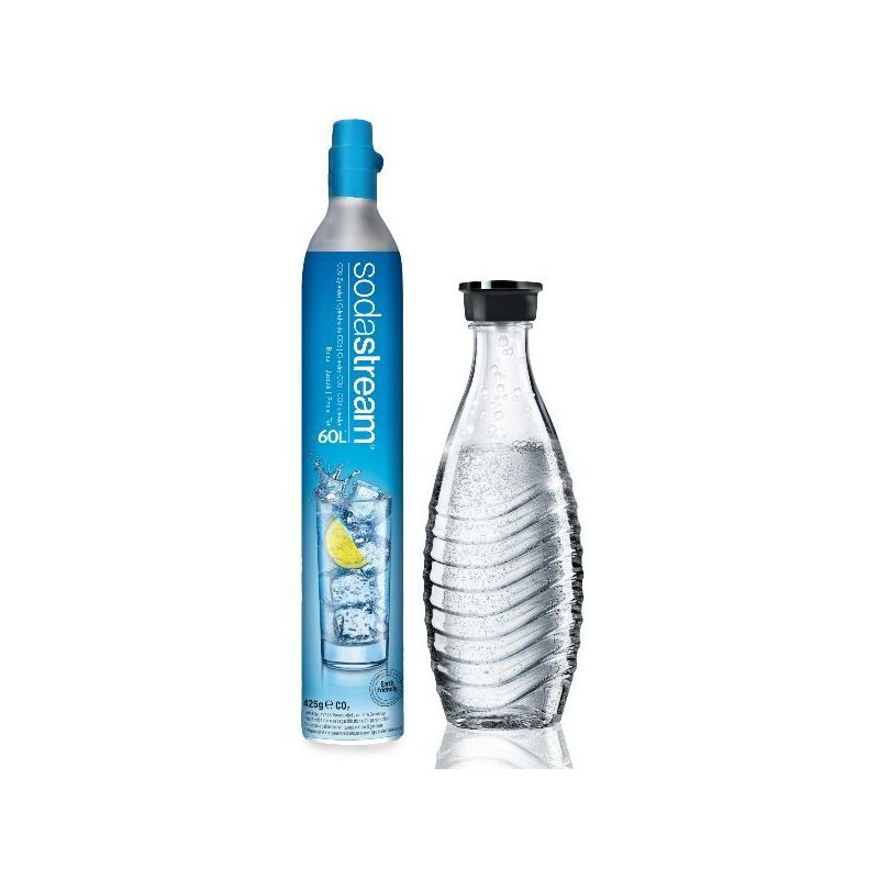 SODASTREAM Pack Cylindre gaz de CO2 + Bouteille 0.6 L Crystal