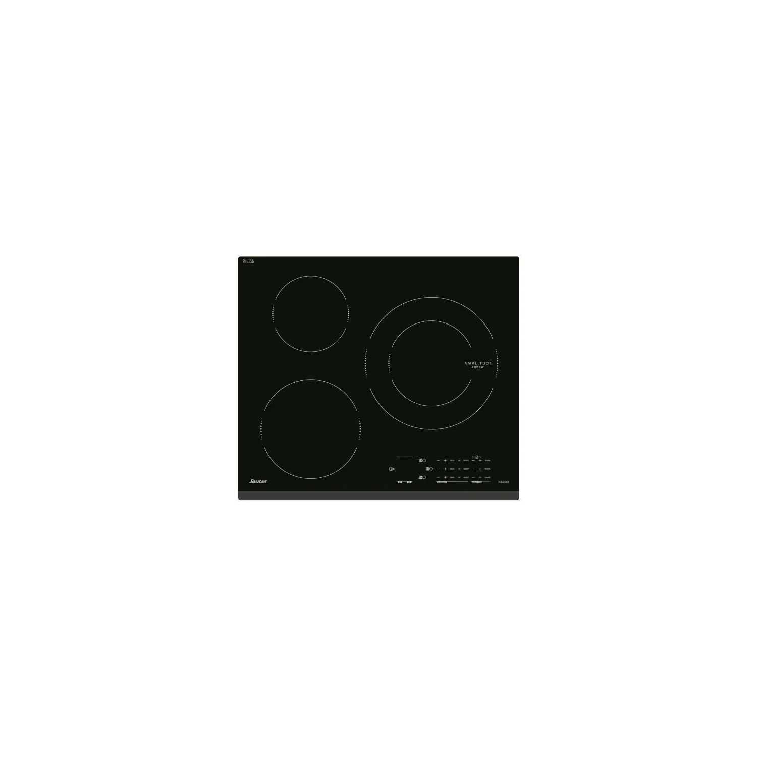 SAUTER table induction 3 foyers dont 1 zone Amplitude Ø 28 cm 4 kW SPI4360B