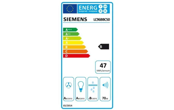 SIEMENS Hotte décorative 90 cm 619 m3/h inox - LC96BBC50
