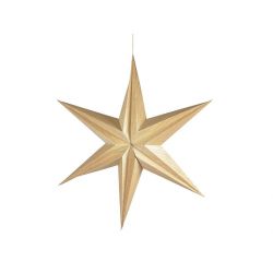 décoration étoile en feuille de bois 65 cm
