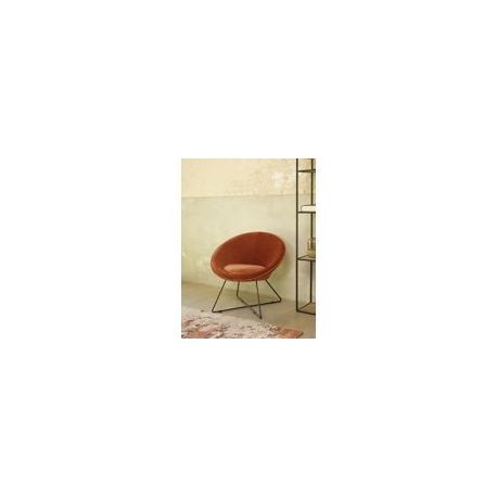 GARBO - FAUTEUIL VELOUR ET METAL