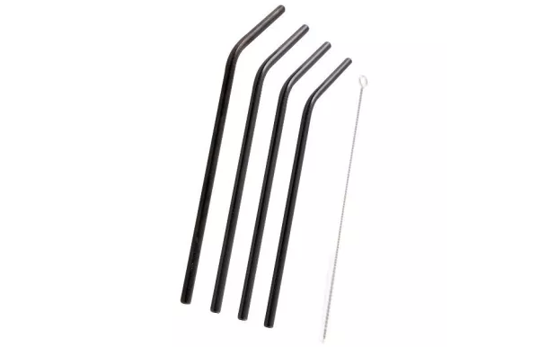 POINT VIRGULE Set de 4 pailles inox Noires
