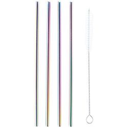 POINT VIRGULE Set de 4 pailles inox Arc-en-ciel