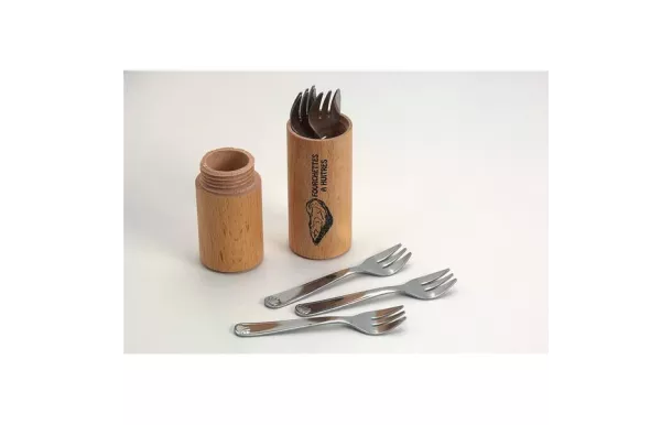 ROGER ORFEVRE Lot de 6 fourchettes à huitre avec fourreau
