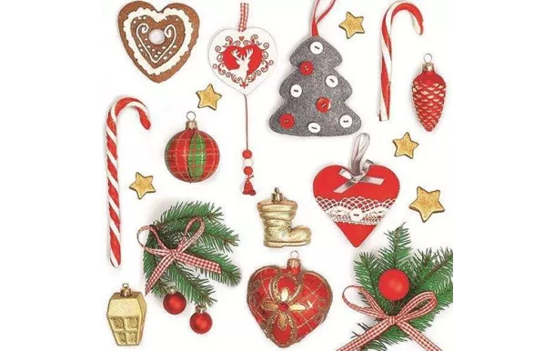 Aucune marque Serviette 33x33cm  decor noel vintage x20