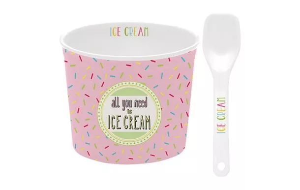 EASY LIFE Coupelle à glace + cuillère Rose - Ice Cream