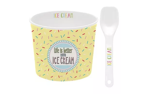 EASY LIFE Coupelle à glace + cuillère Jaune - Ice Cream