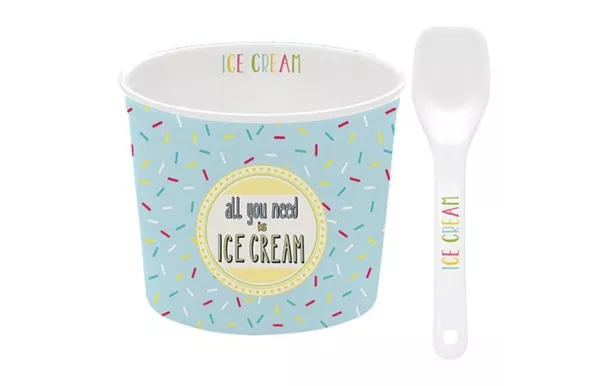 EASY LIFE Coupelle à glace + cuillère Bleue - Ice Cream