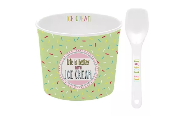 EASY LIFE Coupelle à glace + cuillère Verte - Ice Cream