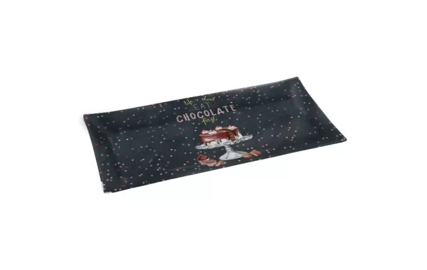 EASY LIFE Coffret Plat à cake 36 x 17 cm - Chocolat