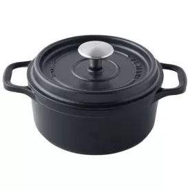 INVICTA Cocotte en fonte ronde 18 cm Noire