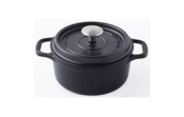 INVICTA Cocotte en fonte ronde 20 cm Noire