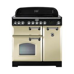 Cuisinière FALCON Classic Deluxe 90 vitrocéramique crème/chromé CDL90ECCR/C-EU