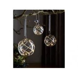 BOULE VERRE A SUSPENDRE EN LED 8 CM