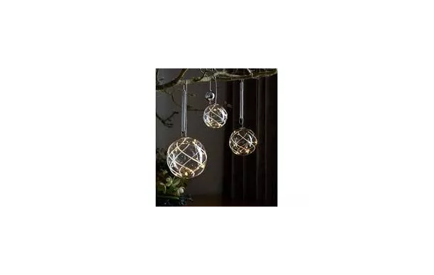 BOULE VERRE A SUSPENDRE EN LED 8 CM