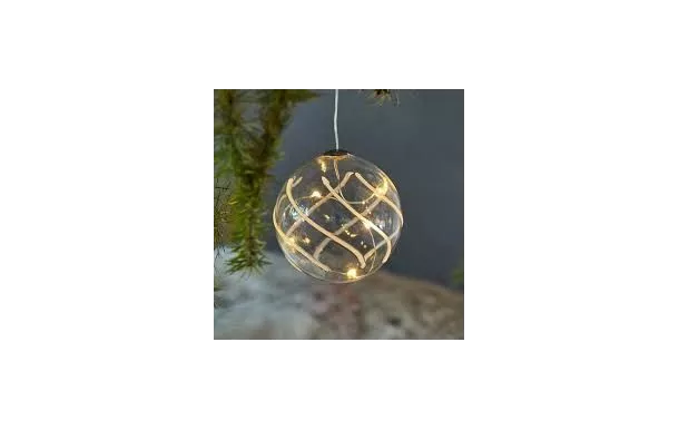 BOULE VERRE A SUSPENDRE EN LED 8 CM