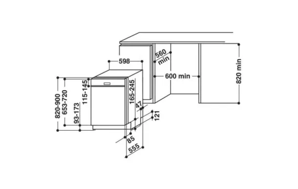WHIRLPOOL Lave-vaisselle intégrable 14 couv 43 dB - WCBO3T133PFI