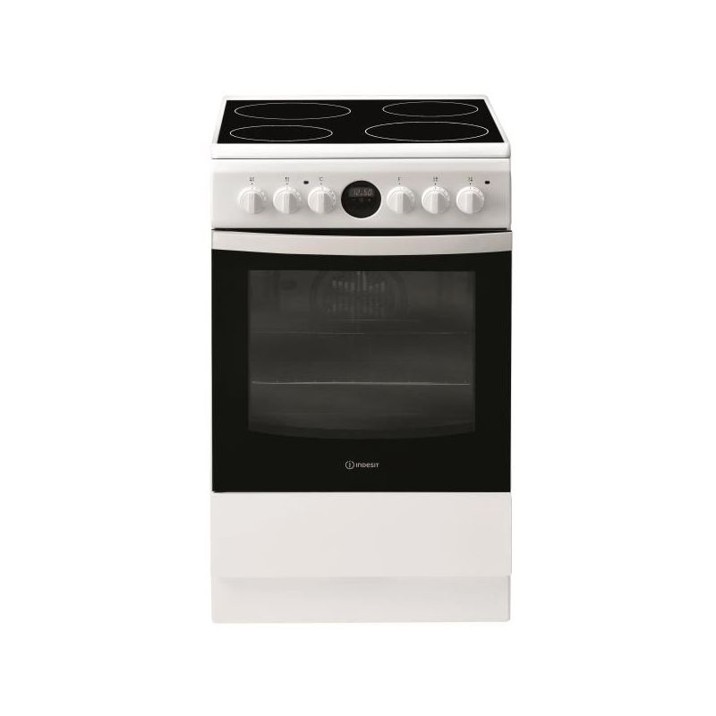 INDESIT cuisinière vitrocéramique 4 zones largeur 50 cm IS5V5CCW/E