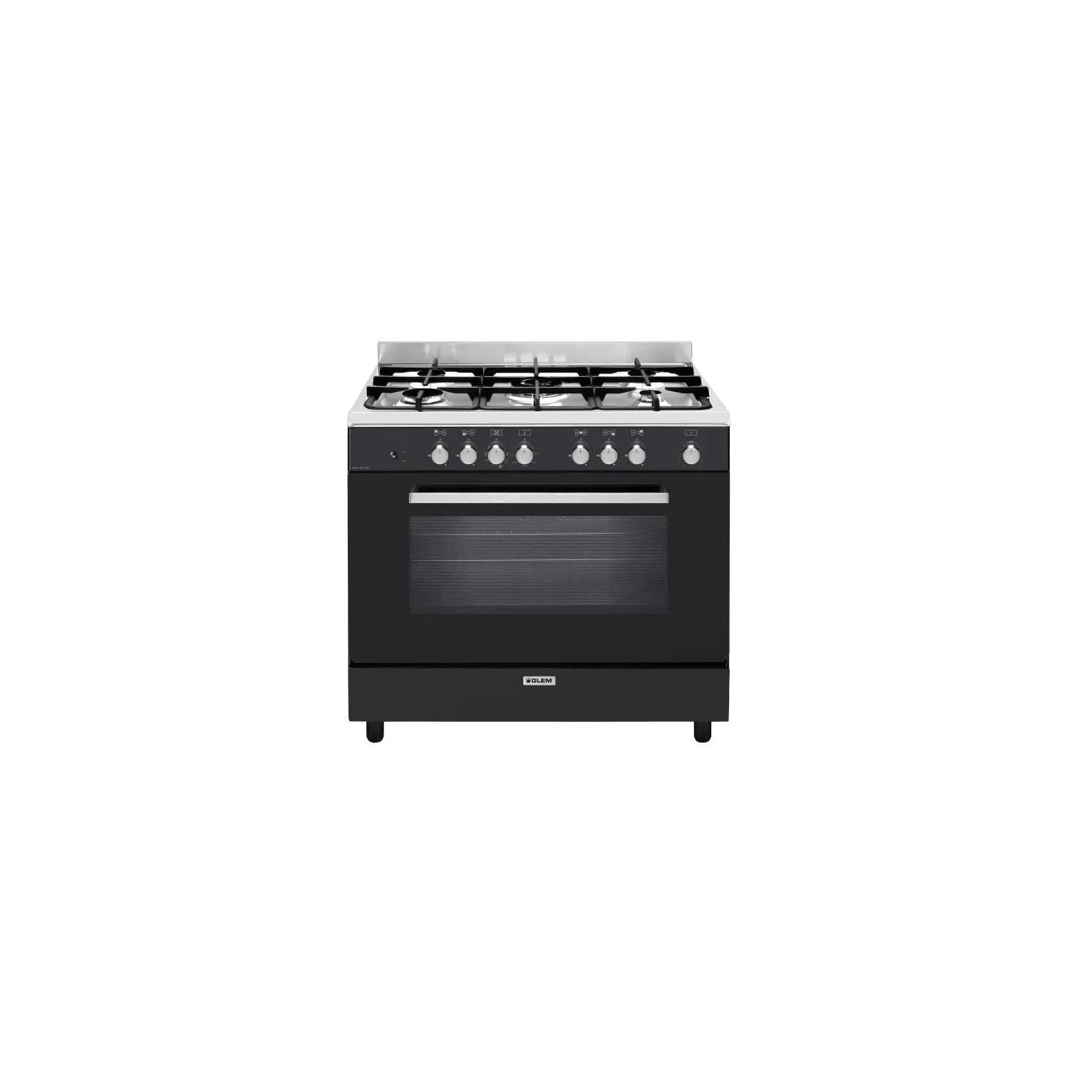 GLEM Piano de cuisson mixte 5 gaz four électrique GE960CVBK2