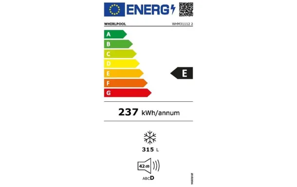 WHIRLPOOL congélateur coffre 311 litres WHM311122 