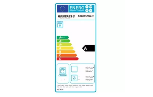 ROSIERES - Cuisinière 4 feux gaz RGG663CSW/E 