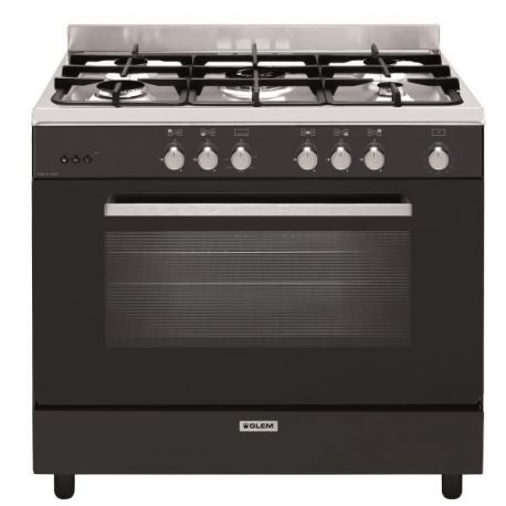 GLEM piano de cuisson 90 cm gaz noir GE960CMBK2