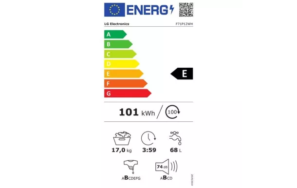 LG Lave linge frontal grande capacité 17 Kg 1100 tr/mn F71P12WH 