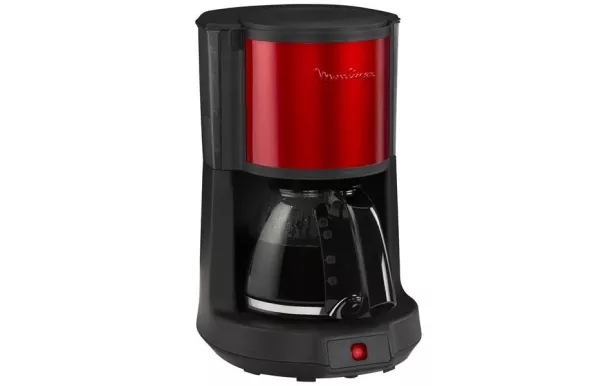 MOULINEX Cafetière filtre 10/15 tasses Noire & Rouge - Subito Select - FG370D11 