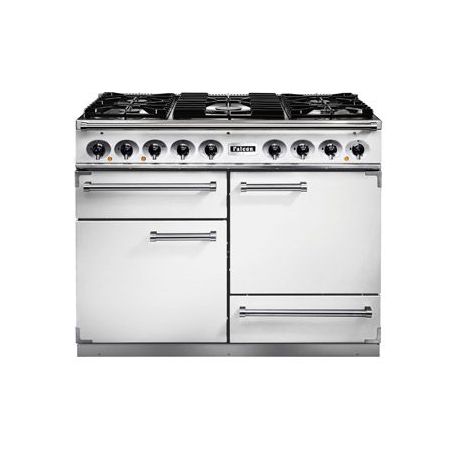 Cuisinière FALCON Semi Pro DELUXE 1092 Mixte 110 Blanc/Nickel Brossé - F1092DXDFWH/NM-EU