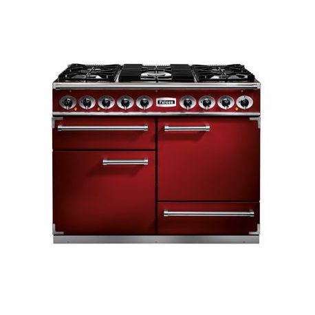 Cuisinière FALCON Semi Pro DELUXE 1092 Mixte 110 Rouge cerise/Nickel brossé - F1092DXDFRD/NM-EU