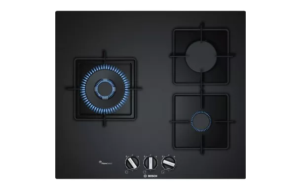 BOSCH Table de cuisson 3 feux gaz dessus verre trempé - PPC6A6B10