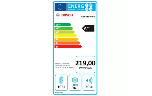 achat réfrigérateur frigo BOSCH KGV33VWEAS 2 portes pas cher