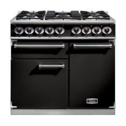 Cuisinière FALCON Semi Pro DELUXE 1000 Mixte Noir/ Chrome - F1000DXDFBL/CM-EU