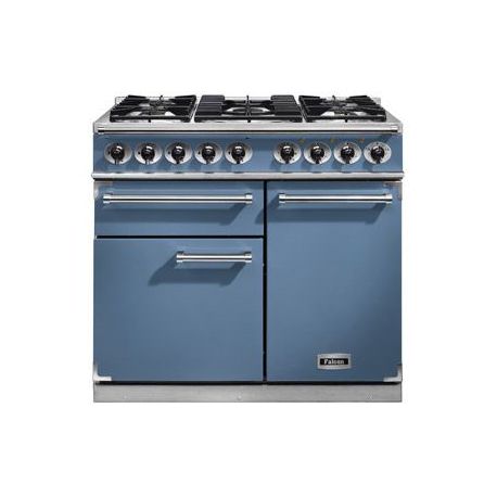 Cuisinière FALCON Semi Pro DELUXE 1000 Mixte Bleu de chine/Nickel Brossé - F1000DXDFCA/NM-EU