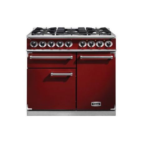 Cuisinière FALCON Semi Pro DELUXE 1000 Mixte Rouge cerise/Nickel brossé - F1000DXDFRD/NM-EU