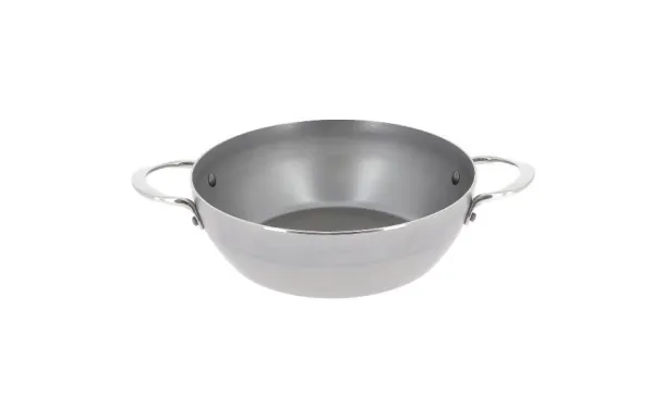  DE BUYER Poêle paysanne 24 cm à bord haut avec 2 anses - Mineral B Element crepieres sauteuses poeles inox revetue tefal pas ch