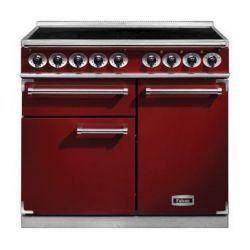 Cuisinière FALCON Semi Pro DELUXE 1000 Induction Rouge cerise/Nickel brossé - F1000DXEIRD/N-EU