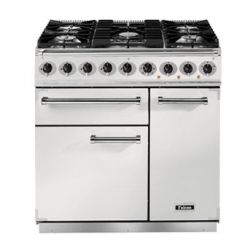 Cuisinière FALCON Semi Pro DELUXE 900 Mixte Blanc/Nickel Brossé - F900DXDFWH/NM-EU