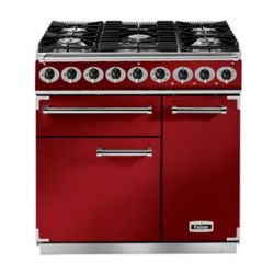 Cuisinière FALCON Semi Pro DELUXE 900 Mixte Rouge Cerise/Nickel Brossé- F900DXDFRD/NM-EU