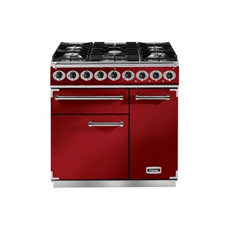 Cuisinière FALCON Semi Pro DELUXE 900 Mixte Rouge Cerise/Nickel Brossé- F900DXDFRD/NM-EU