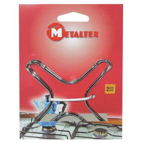 METALTEX Lot de 2 supports bain marie chromés