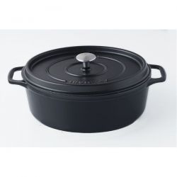 INVICTA Cocotte en fonte ovale 35 cm Noire