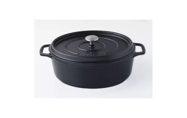 INVICTA Cocotte en fonte ovale 35 cm Noire